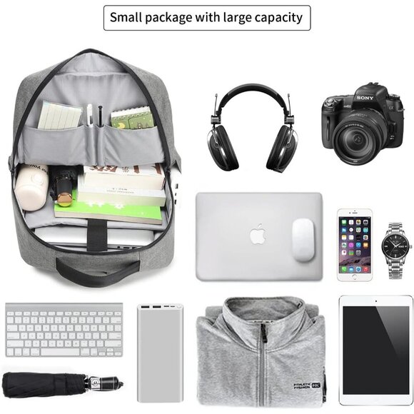 🆕 Besmart Laptop Computer Bag Men Black Slim USB Charging Port Travel Backpack - Picture 8 of 9